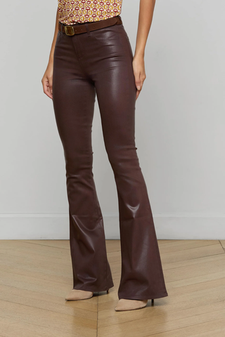Marty Coated Flare Jean | Chocolate