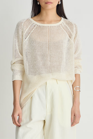Nina Light Linen Pullover | Ivory