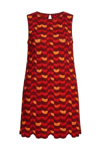 Solana Intarsia Mini Dress | Red/Orange