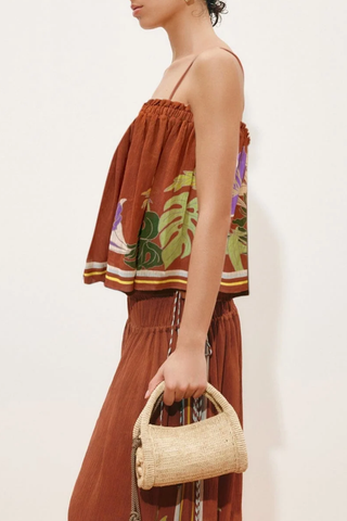 Alfie Ruched Top | Chocolate