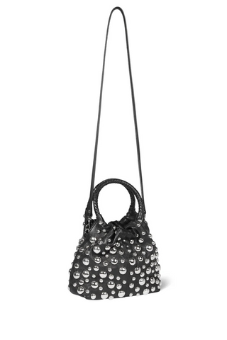 Gordi S Studded Handbag | Noir Grainé Silver