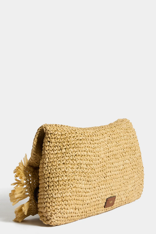 Oversized Bow Clutch | Natural Raffia