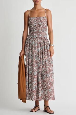 Jana Ruched Bodice Maxi Dress | Clay Floral 6 Jana Ruched Bodice Maxi Dress | Clay Floral 6