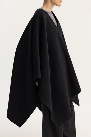 Double-Faced Poncho | Black
