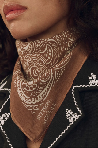 The Stetson Western Paisley Scarf | Rust