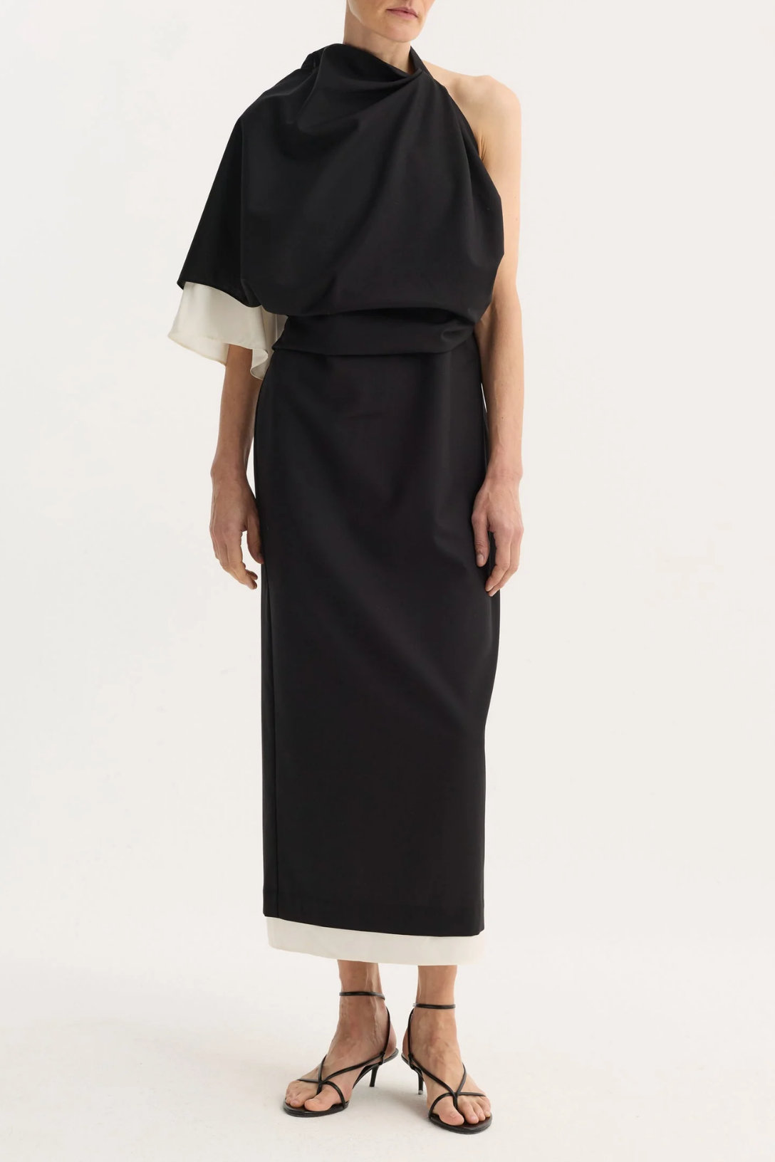 Draped Open Back Dress