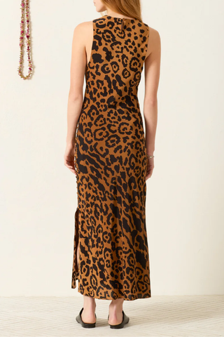 Adelaide Leopard Silk Dress | Dark Brown