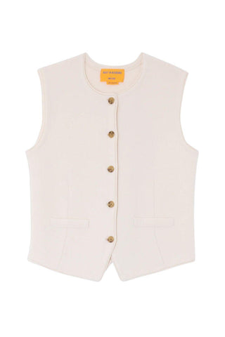 Tailored Crew Vest | Cream