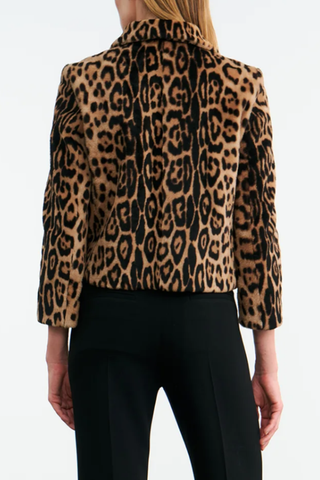 Montmartre Shearling Cropped Jacket | Leopard Print