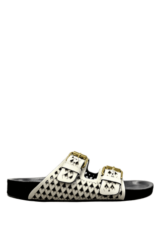 Lennyo Love Leather Sandal | Chalk