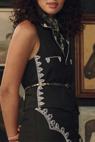 The Beaded Belt | Black With Gold