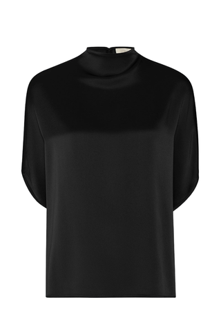 Satin Cape Tee | Black