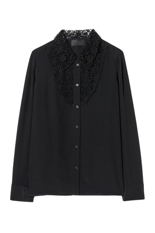 Zola Lace/Silk Shirt | Black
