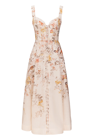 Luna Buttoned Picnic Dress | Cream Songbird