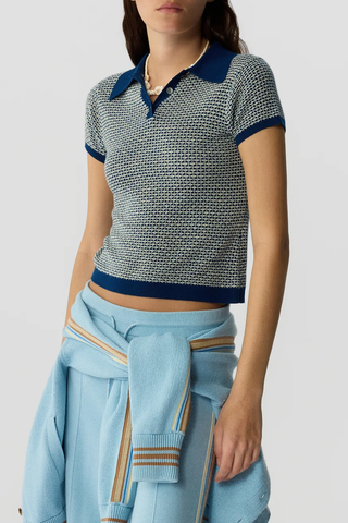 Pique Shrunken Polo | Navy Combo