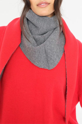 Le Petit Scarf | Pewter Gray Apple Red