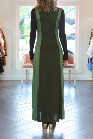 Nahla Jersey Long Sleeve Turtleneck Dress | Militaire