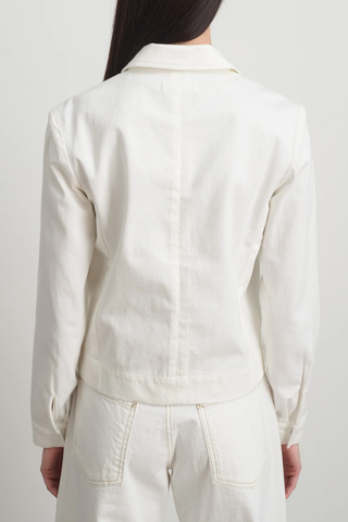 Denim Shirt Jacket | Chalk White