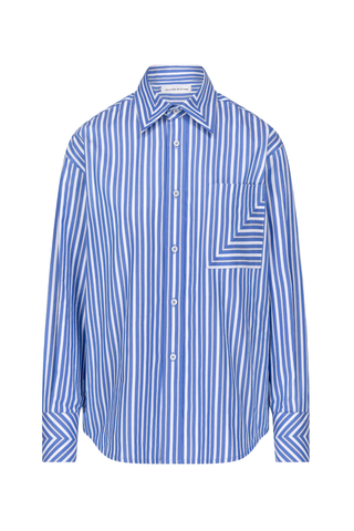 Pocket Detail Shirt | Blue/White