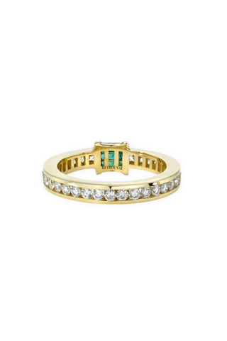 Magna Barrel Ring | Baguette Emeralds and Diamonds