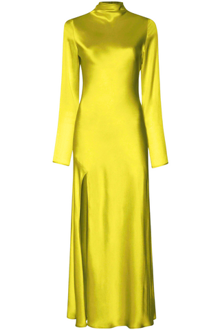 chartreuse satin dress Chartreuse Bridesmaid Dress Matte Satin Size 1X