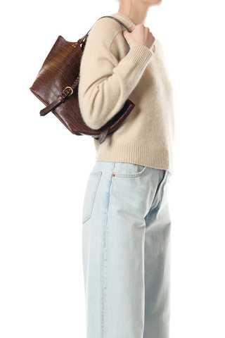 Joseph S Handbag | Imprimé Croco Cigare