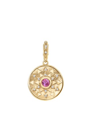 Mini Sun Sign Medallion | Pink Sapphire