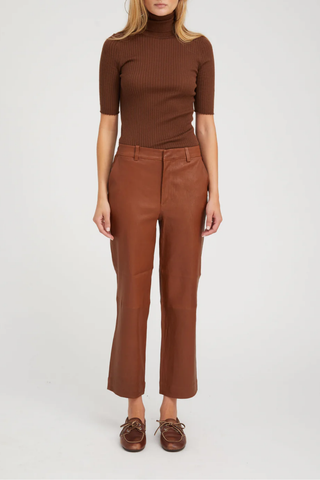 Short Sleeve Turtleneck | Chocolate