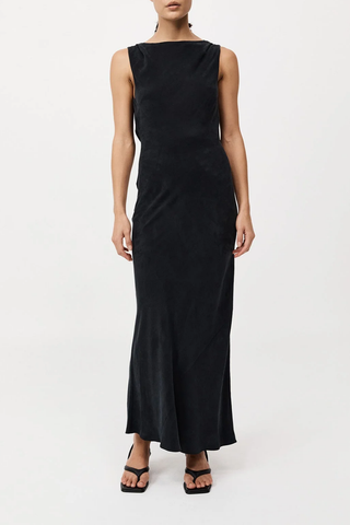 Draped Cowl Dress | Black