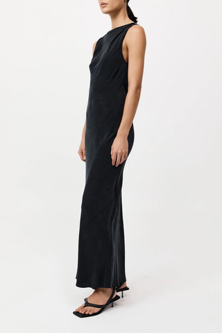 Draped Cowl Dress | Black