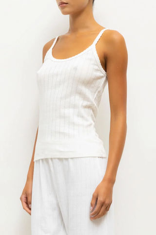 Pointelle Tank Top | White