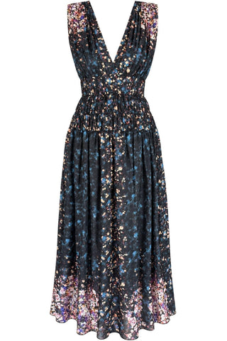 Sylvie Sleeveless Silk Dress | Eclipse