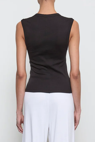 Supima Cotton Sleeveless V | Black