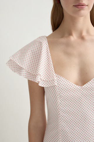 Marlowe Sundress | Cream & Red Polka Dot
