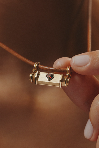 Heart Smash Locket | 44cm Leather Link