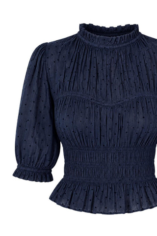 Rae Short Sleeve Cotton Top | Nightfall