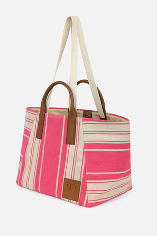 The Riviera Tote | Fuchsia Stripe