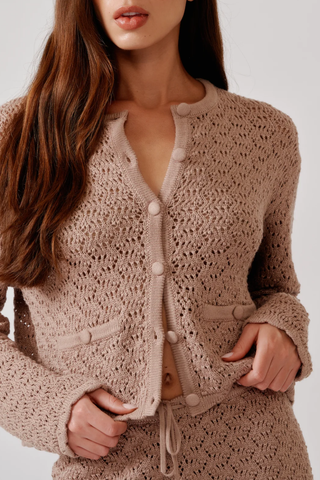 Char Shrunken Cropped Welt Pocket Jacket | Dune