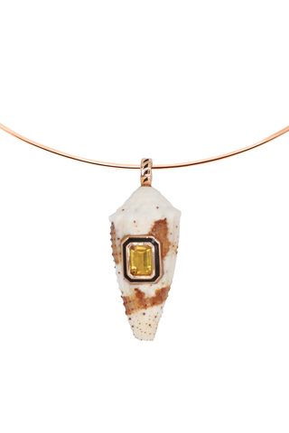 Conus Florida Shell with Emerald Cut Scapolite
