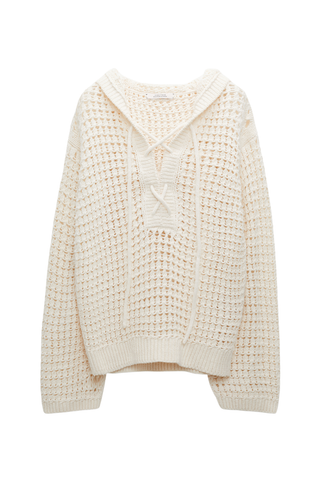 Sporty Crochet Pullover | Orchid White