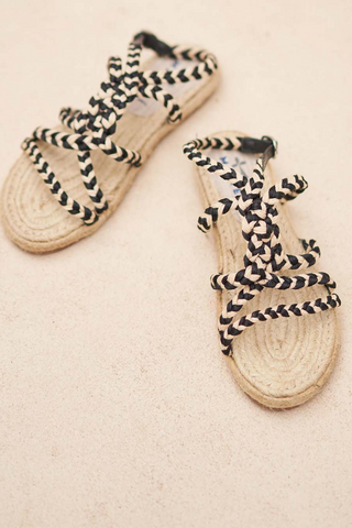 Jute Rope Tie-Up Sandals | Natural