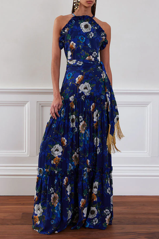 Tatiana Crepe Maxi Dress | Magical Blossom Navy