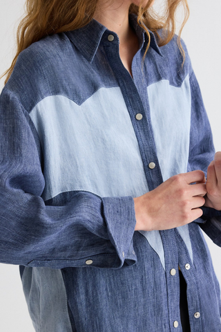 Austin Shirt | Medium Indigo / Light Indigo