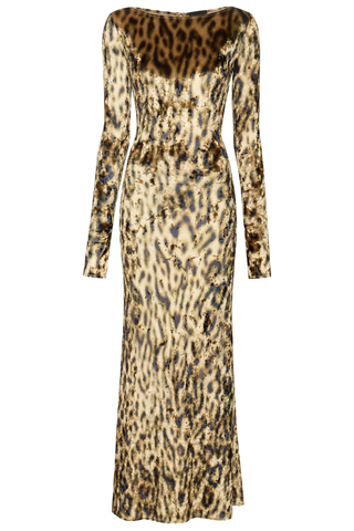 Boatneck Gown | Leopard