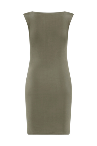 Cupro Jersey Mini Dress | Smokey Olive