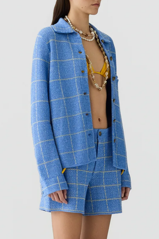 Dylan Plaid Shirt | Delft Blue / Butter