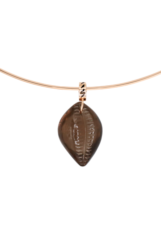Classic Carved Cowry Shell | Smokey Quartz
