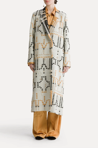 Samarcanda Embroidered Jacquard Long Coat | Opale