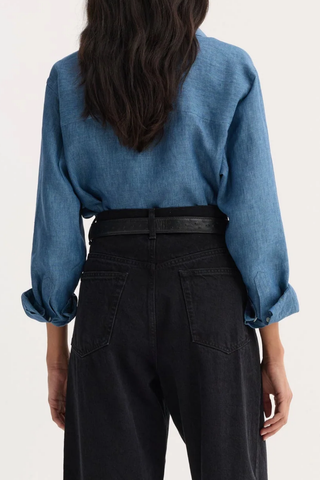 Classic Chambray Linen Shirt | Ocean Blue