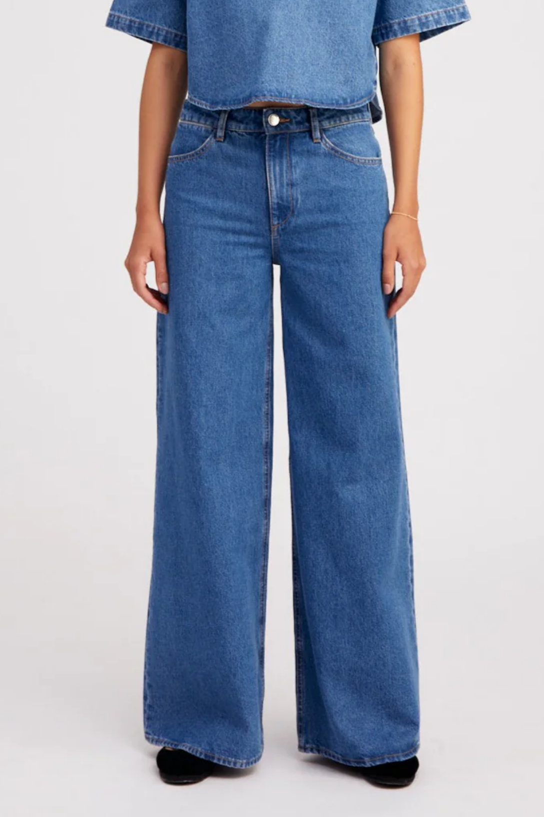 Coco Wide Leg Jeans | Classic Blue – Valentines Austin Coco Wide Leg Jeans | Classic Blue – Valentines Austin